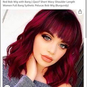 Red Bob Wig with Bang
